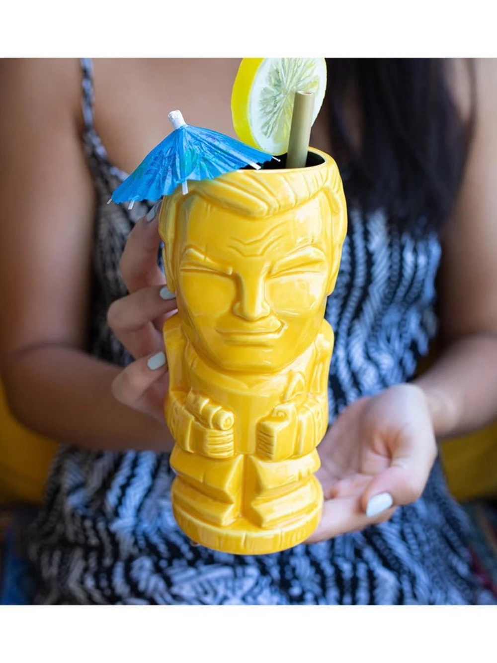 Beeline Creative Star Trek: Captain Kirk Geeki Tikis Bar Mug Yellow Ceramic